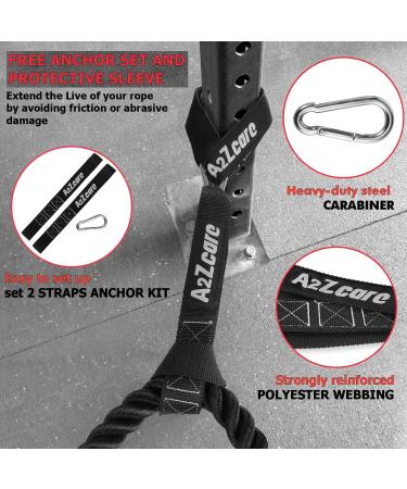 A2ZCARE Battle Rope Anchor Kit with Stainless Steel Snap Hook and Reinforced Straps - Includes Exercise Guide for Easy Setup - Buy Online on SooperMarket.com