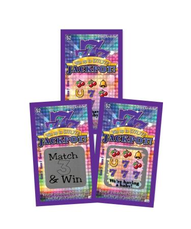 My Scratch Offs 5 Cards Adult Scratch Off Lotto Fake Triple 7s Jackpot Lottery Tickets for Pregnancy Announcement