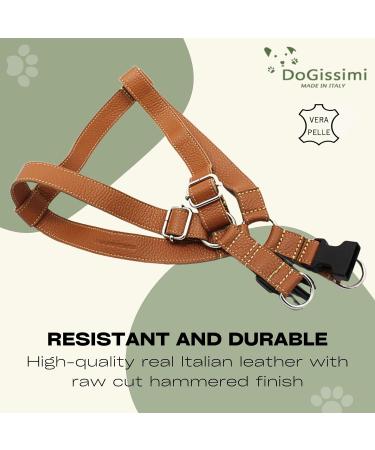 Dogissimi Handmade Leather Dog Harness for Small & Medium Dogs - Adjustable Ergonomic Italian Craftsmanship (Size L Chest 52-69 cm) - Buy Online on SooperMarket.com
