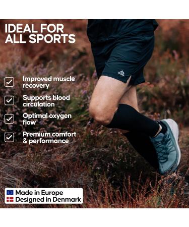 DANISH ENDURANCE Graduated Calf Compression Sleeves 21-26 mmHG Neon Yellow/Light Blue Men & Women - Support & Recovery - Buy Online on SooperMarket.com