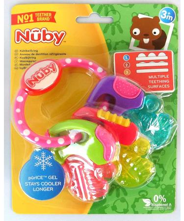 Nuby IcyBite Keys Teether - Soothing Pink Teether for 3+ Months - Buy Online on SooperMarket.com