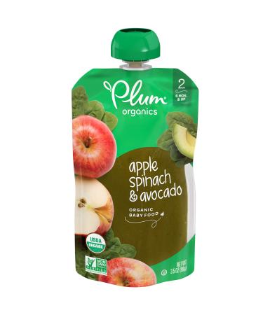 Plum Organics Stage 2 Organic Baby Food, Apple, Spinach & Avocado, 3.5 Ounce Pouch