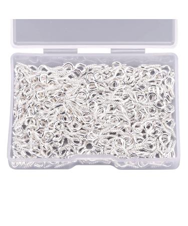 AIEX 300 pcs Screw Eye Pins Hooks Eyelets Screw Threaded for Jewelry Making Findings DIY Crafts, Silver Silver, 300 pcs