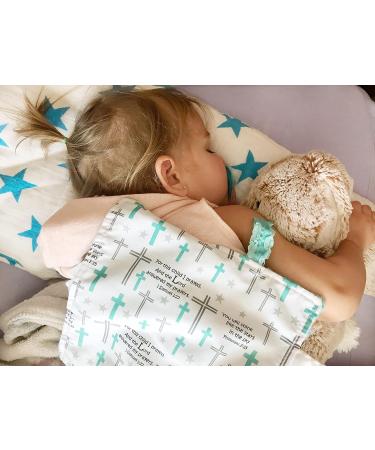Baby Sensory Security & Teething Lovey Blanket - 8x8 - Minky Dot Fabric - Prayer Design - Buy Online on SooperMarket.com