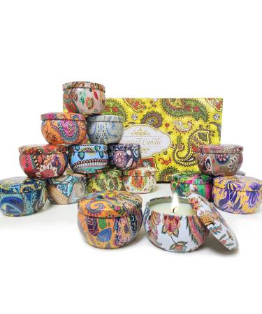16 pieces fragrance candles gift set topsics 2.8oz fragrance candle set for women natural soy wax aromatherapy candles set for Mother's Day Christmas Valentine's Day fragrance candle vanilla/lavender 16 pack white -16 pieces 2.8oz