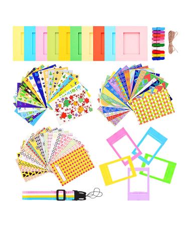 Sunmns Colorful Bundle Set Accessories Compatible with Fujifilm Instax Mini 11/9/ 8/90/ 70 Camera, Accessory Include Film Sticker, Desk Frames, Hanging Frame, Strap