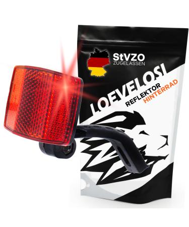 Loevelosi Bicycle rear -wheel refletor for bicycles rear wheel lamps Cat eye rear wheel red with stvzo red reflectors reflectors in red roller children's bike without clamping clamp