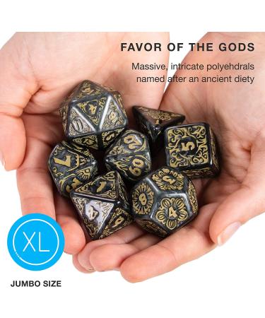 Wiz Dice Titan: Polyhedral Large Dice Set for RPG Games - Includes Wooden Dice Box - DND Jumbo Dice Set - Perfect for Dungeons and Dragons Adventure by Dungeon Master Nyx - Buy Online on SooperMarket.com