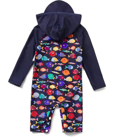 BONVERANO Baby Boys Swimsuit | UPF 50+ Sun Protection | Hooded Full-Zip One Piece Swimwear - Buy Online on SooperMarket.com
