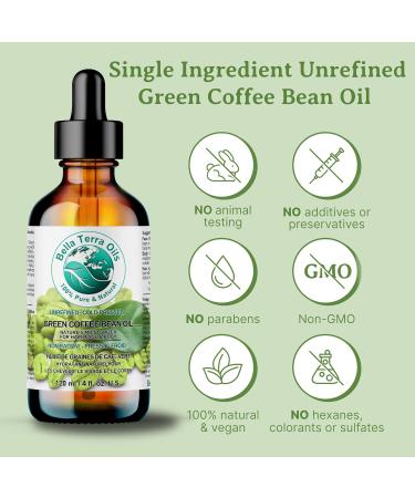 Green Coffee Bean Oil 236 ml Rich in Antioxidants Natural Moisturizer Versatile Use Bella Terra Oils  - Buy Online on SooperMarket.com
