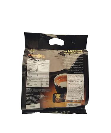 Trung Nguyen G7 Strong X2 3 In 1 Instant Coffee - 24 Sticks | Double Strength Roasted Ground Coffee with Creamer and Sugar | 25g Stick | Suitable for Most Brewing Methods - Buy Online on SooperMarket.com