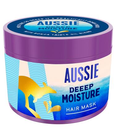 Aussie Deeep Moisture Hair Mask Vegan Hair Treatment - for Very Dry Thick and Curly Hair - with Avocado Oil Jojoba Oil and Macadamia Nut Oil Purple 450 ml