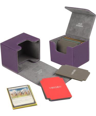 AEGIS GUARDIAN Commander Deck Box - Purple Leather Deck Box for MTG TCG - Holds 100+ Sleeved Cards - Collectible Card Storage - Buy Online on SooperMarket.com