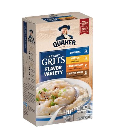 Quaker Instant Grits, 4 Flavor Variety Pack, 0.98oz Packets (10 Pack)