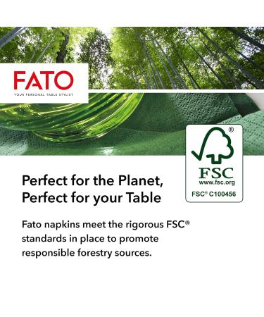 Fato Disposable Napkins 50 Pack - 33x33cm 2-Layer Apple Green - Ideal for Lunch & Buffets - 100% Pure Cellulose FSC Certified - Buy Online on SooperMarket.com