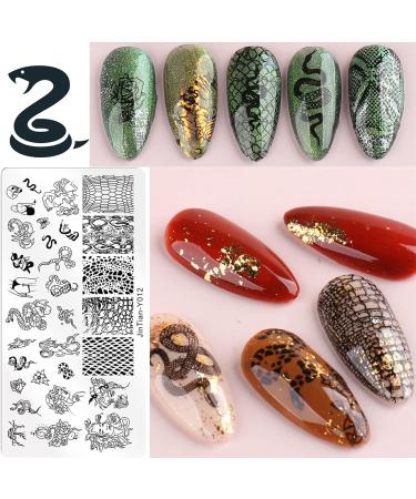 NICENEEDED Snake Nail Art Stamping Plates Geometry Nail Stamp Templates for Nail Art Equipment Animal Design Nail Plate for DIY Nail Decor Nail Art Tools - Buy Online on SooperMarket.com