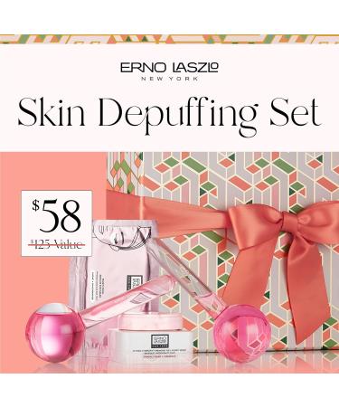 Erno Laszlo All Is Bright Set | Eye Depuffing Globes Hydrating Eye Masks & Gel Sleep Mask | Illuminate & Refresh | Reusable Gift Box for Perfect Skin - Buy Online on SooperMarket.com