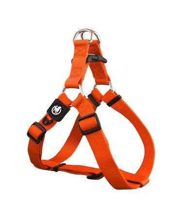 DDOXX Nylon Step-In Dog Harness - Adjustable Chest Puppy Harness for All Sizes - XXS (Orange) Orange XXS - 1.0 x 26-35 cm