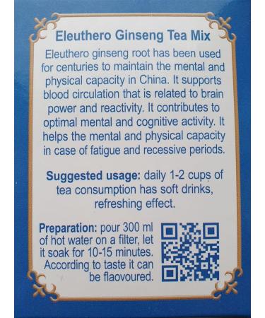 Dr Chen Eleuthero Siberian Ginseng Root with Green Tea Traditional Natural Herbal Tea Blend 20 Teabags - Buy Online on SooperMarket.com