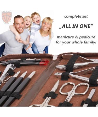 3 Swords Germany 16-Piece Manicure-Pedicure Nail Care Set - Brand Quality Since 1927 | Brown - Buy Online on SooperMarket.com