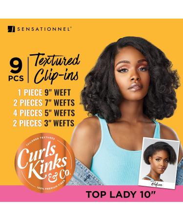 Sensationnel Clip in Top Lady - 10 inch Textured 9 Piece Pack for Volume - CK&CO Protective Style (1B) - Buy Online on SooperMarket.com