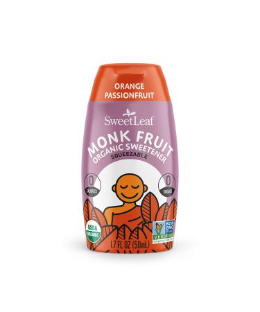 SweetLeaf Organic Monk Fruit Liquid, Water Enhancer, Orange Passionfruit, 1.7 Ounce