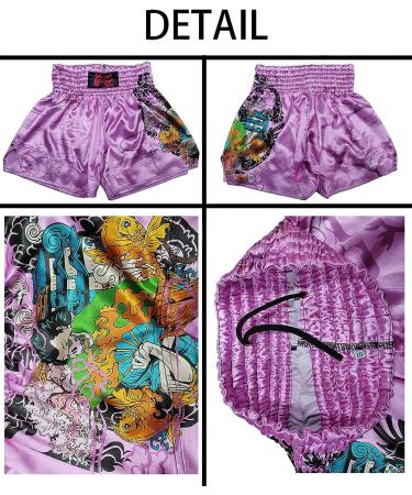Men's Red Cross X Muay Thai Boxing Shorts - Large Lotus | Gym Sports Trunks - Buy Online on SooperMarket.com