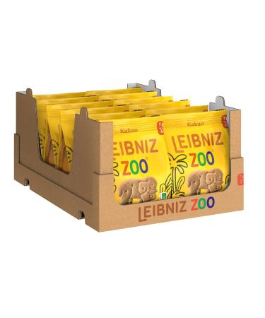Leibniz Zoo cocoa 12 pack crispy cocoa biscuits with safari motifs large packing as a supply or for sale (12 x 125 g) cocoa single