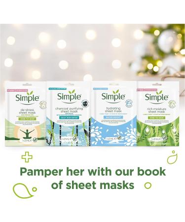 Simple Book of Treats Four Sheet Masks for every skin condition with a stretch head band Gift Set Festive gifts for Women 4 piece - Buy Online on SooperMarket.com