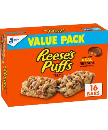 Reese's Puffs Breakfast Cereal Treat Bars, Peanut Butter & Cocoa, 16 ct