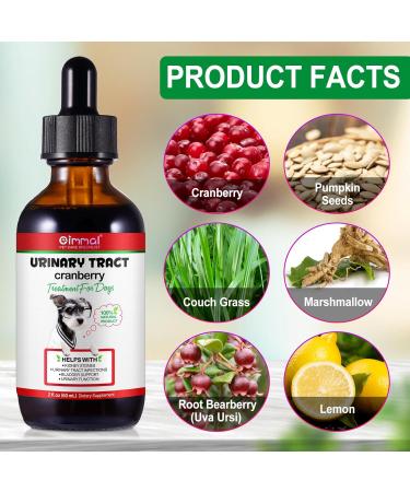 Dog Urinary Tract Infection Treatment Drops with Cranberry Extract - Supports Bladder, Kidney Stone Prevention & UTI - Bacon Flavor - 60ml - Buy Online on SooperMarket.com