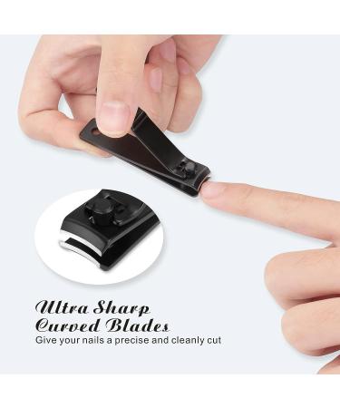 Tomata Ultra Sharp Nail Clippers Set for Thick Nails - Fingernail and Ingrown Toenail Cutter with File (Black) | Precision Nail Care Tool - Buy Online on SooperMarket.com