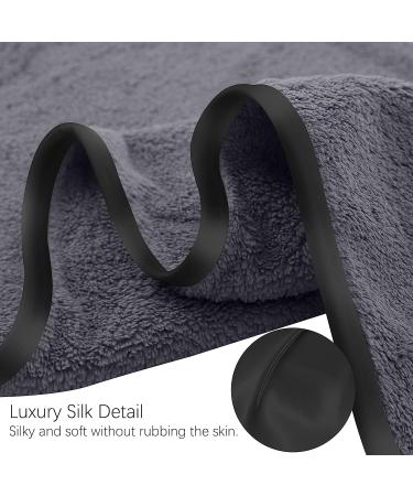 Luxury Silk Hemming Towel Set - Dark Grey 6 Piece - Quick Drying Microfiber Towels for Bath, Fitness, Sports, Yoga, Travel - Ultra Soft and Lightweight - Buy Online on SooperMarket.com