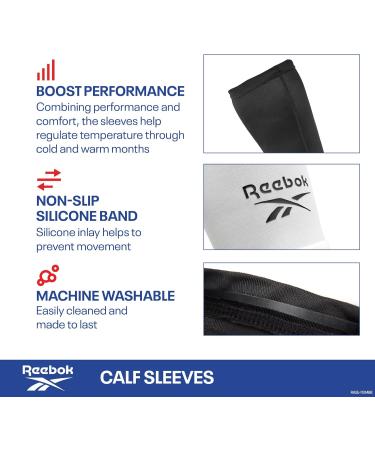 Reebok Compression Calf Sleeves L (35-40 cm) - White | Boost Performance & Recovery - International Shipping Available - Buy Online on SooperMarket.com