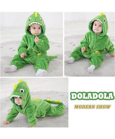 Doladola Unisex Dinosaur Hooded Romper Jumpsuit for 24-30 Months | Baby Toddler Sleepsuit Outfit - Buy Online on SooperMarket.com
