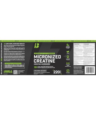 Micronized Creatine Monohydrate - 1100g - 220 Servings - BULL Nutrition - Buy Online on SooperMarket.com