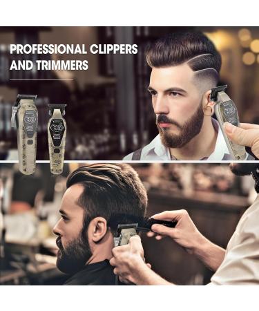 Karrte Professional Hair Clippers for Men - Cordless Beard Trimmer Set with T-Blade Rechargeable Grooming Kit & LED Display - Ideal Barber Starter Kit - Buy Online on SooperMarket.com