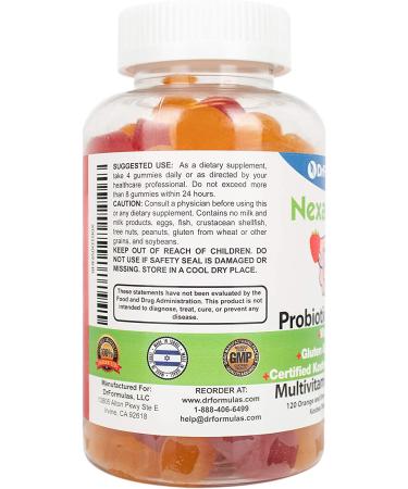 DrFormulas Multivitamin Gummies with Omega 3, Probiotics, and Essential Nutrients | Nexabiotic for Kids and Adults | 120 Count, Kosher Vegetarian Formula - Buy Online on SooperMarket.com