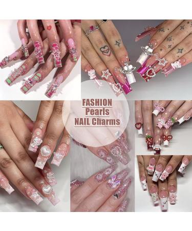 BELICEY Creamy-White Pearls Heart Nail Art Charms - 500pcs Mixed Flatback Pearls for Cute 3D Nails Design & DIY Jewelry - S2-White - Buy Online on SooperMarket.com