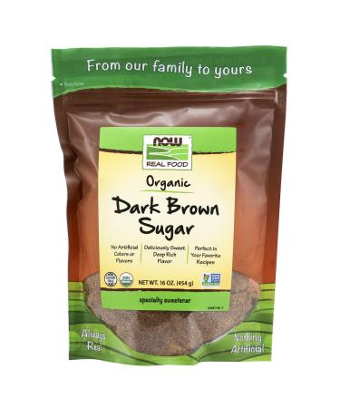 Now Foods Real Food Organic Dark Brown Sugar 16 oz (454 g)