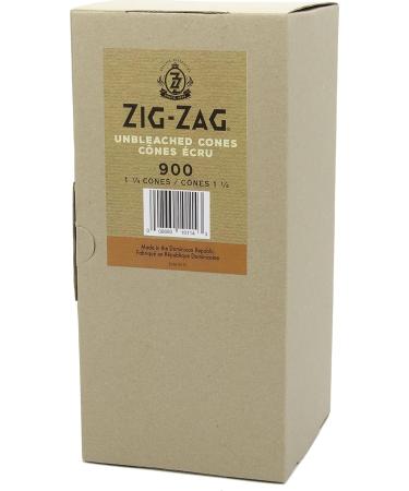Zig-Zag Unbleached Pre Roll Cones Bulk 900 Count 1 Size Slow Burning 100% Natural Gum Arabic No Bleach Authentic - Buy Online on SooperMarket.com