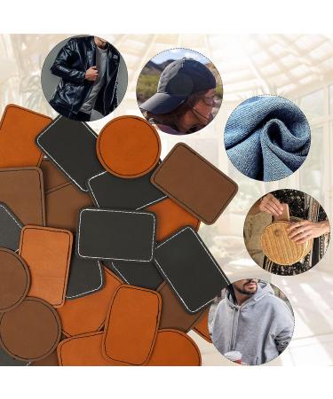 90Pcs Blank Patches Leatherette Hat Patches with Adhesive Rustic Leatherette Rectangle Round Patch Faux Leather Patches for Hats Custom Fabric Repair Sew Laser Supplies Blend - Buy Online on SooperMarket.com
