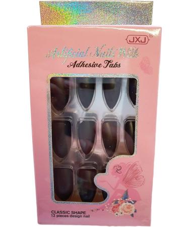 Fat-catz-copy-catz 24x Full Coverage Smooth Matte Stiletto pointed False Fake salon Nails Makeup (24x Matte Black Nails) - Buy Online on SooperMarket.com