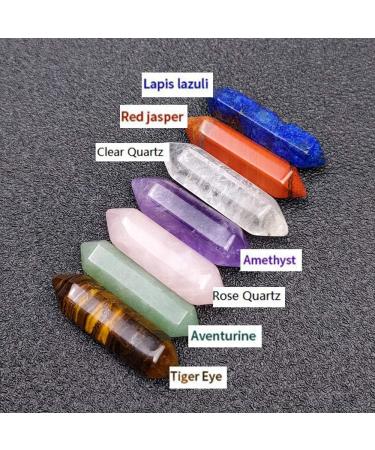 Crystal TOME Set of 14 Pcs Chakra Crystal Point Wands 1.3" Energy Crystal Stones Kit Polished Tumbled Stones Decor-Lapis Lazuli/Amethyst/Clear Quartz/Rose Quartz/Sodalite/Green Aventurine/Red Agate Healing Crystals Set (7+7Pcs) - Buy Online on SooperMarket.com
