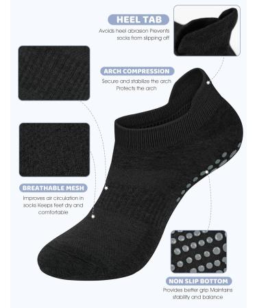 Yogingo 4 Pairs Yoga Socks for Men & Women - ABS Grip Slide-Resistant Warm & Cuddly Anti-Slip Pilates Socks - 4x Black - Buy Online on SooperMarket.com