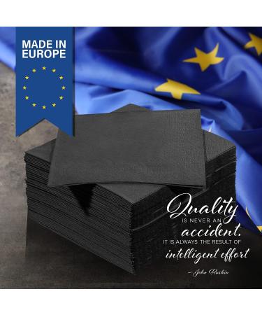 Black 2-Ply Disposable Beverage Napkins (300 Count) - Ideal for Bar, Cocktail, Weddings, Birthday - EU Made - Buy Online on SooperMarket.com