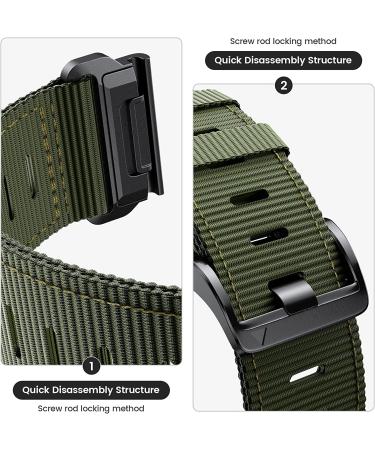CUZOW 26mm Nylon Watch Band Replacement for Garmin Fenix 5X/5X Plus, Fenix 6X/6X Pro, Fenix 7X, Fenix 3/3 HR, and Descent - Army Green M - Buy Online on SooperMarket.com