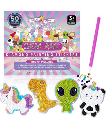 Kawaii Diamond Painting Stickers for Kids - Holographic Gem Art Kits with Diamond Art Stickers - Fun Diamond Painting for Kids - Buy Online on SooperMarket.com