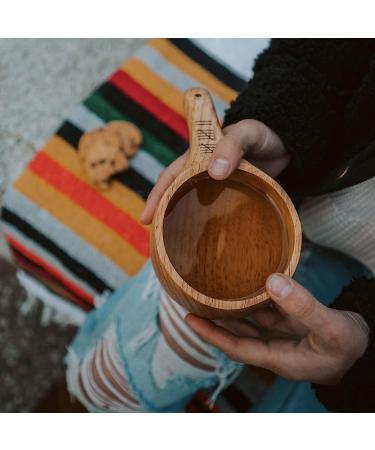 Berleben Dursten Lore Kuska 12oz Wood Camp Mug - Handcrafted Nordic Design with Paracord Lanyard - Lightweight & Durable for Camping & Bushcraft - Buy Online on SooperMarket.com