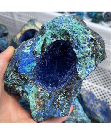 Natural Azurite Raw Gemstone Needle Cluster Malachite Geode Crystal Specimen Reiki Stone Collectible 1pc Stone Collection 400-500g - Buy Online on SooperMarket.com